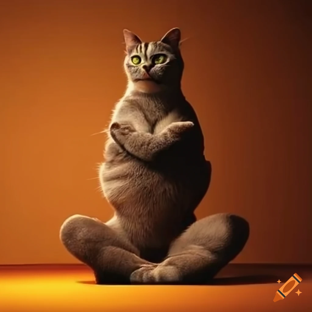 Cat practicing yoga on Craiyon