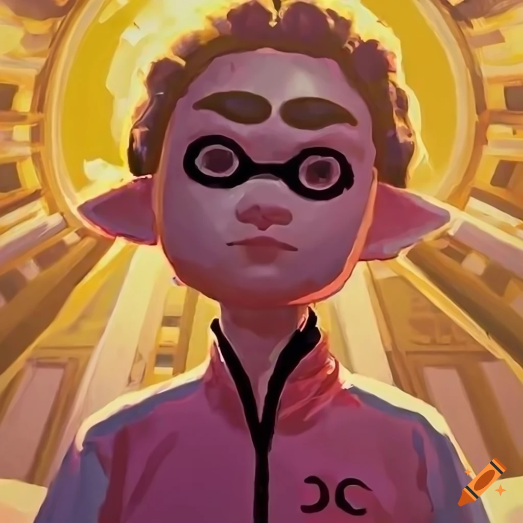 Renaissance painting of characters from squid game on top of a skyscraper at golden hour