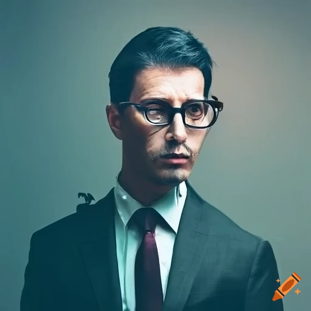 Professional person with horn-rimmed glasses