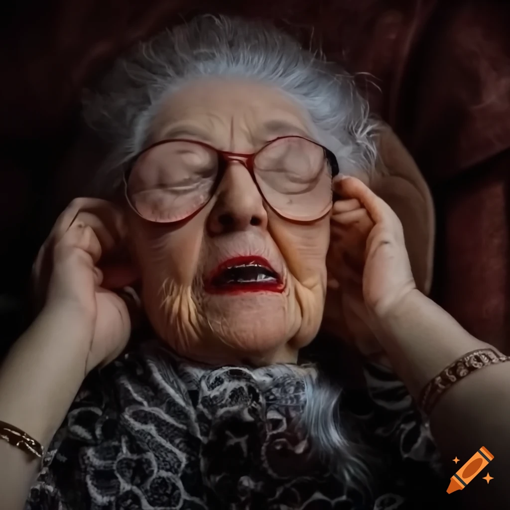 Woman sleeping with slight open mouth and wearing glasses
