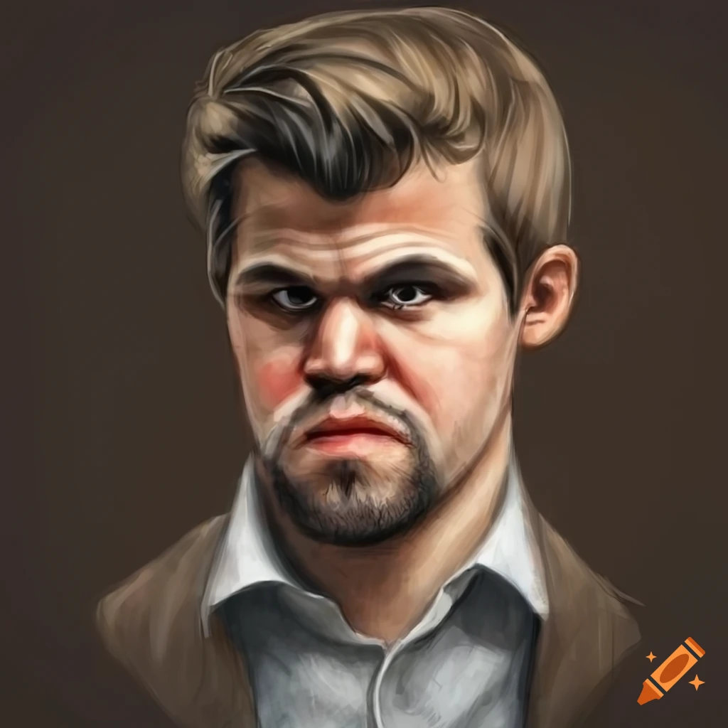 Portrait of chess grandmaster Magnus Carlsen in a relaxed pose with ...