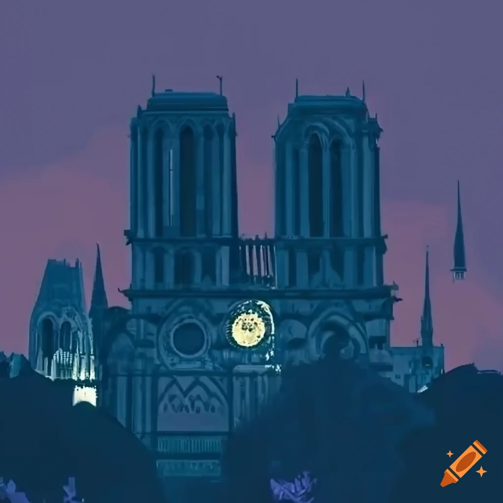 Notre Dame de Paris with a lofi aesthetic