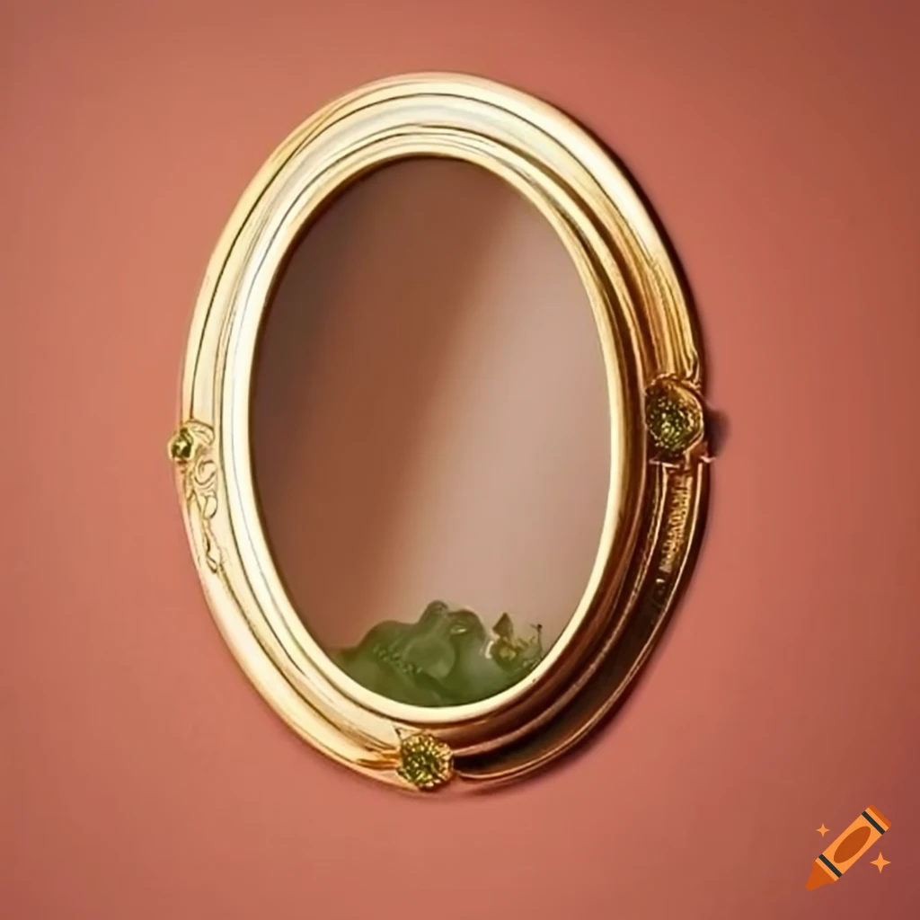 Two hinged oval gold photo frames