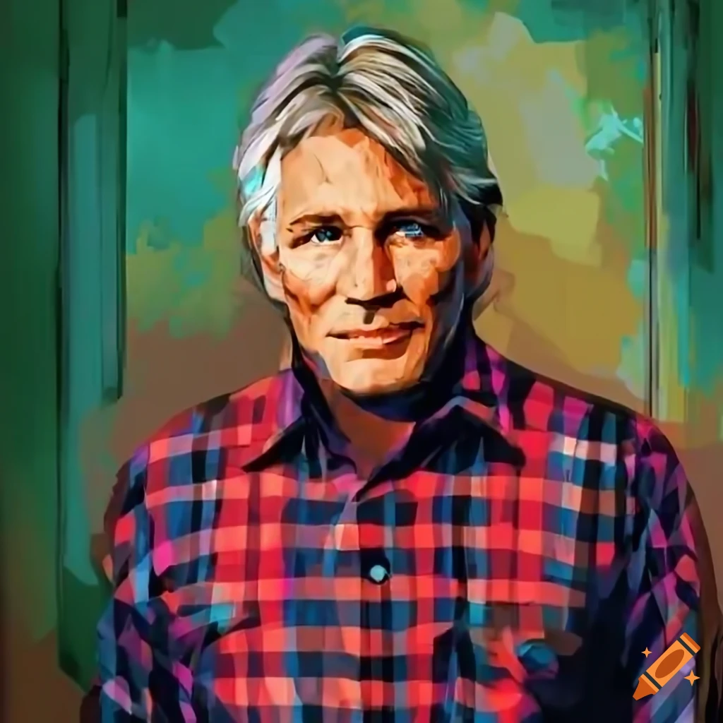 Two People In Country Plaid Shirt And High waist Black Leather Trousers two-people-in-country-plaid-shirt-and-high-waist-black-leather-trousers