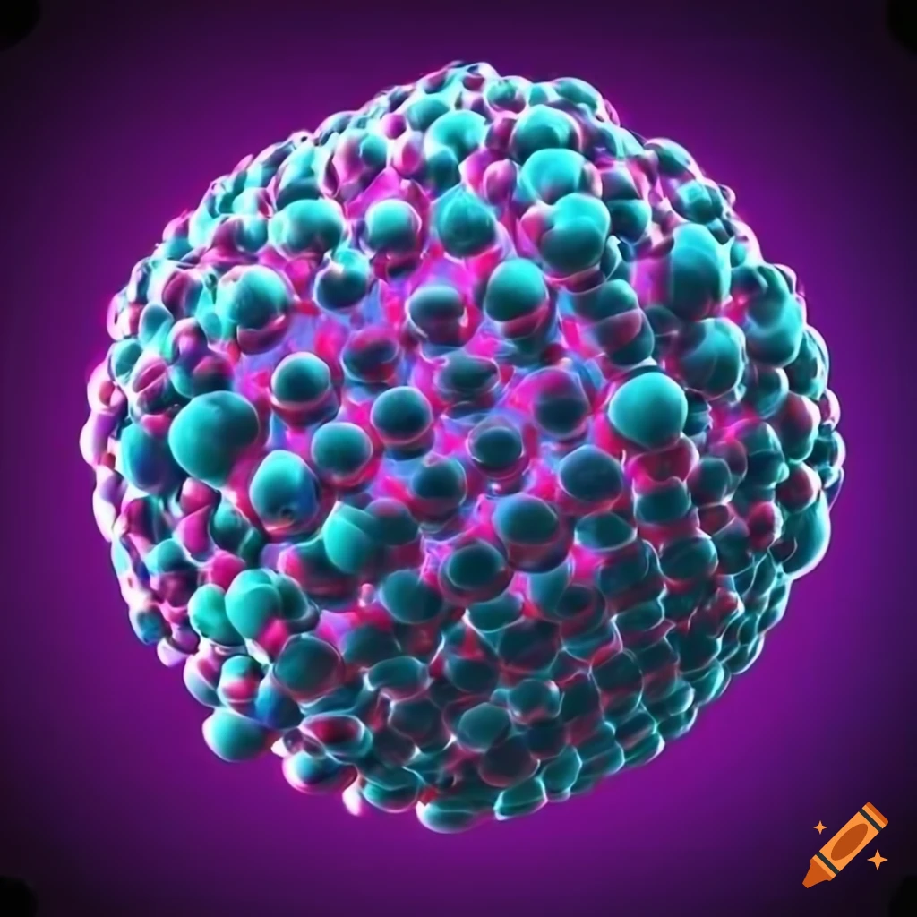 Zinc oxide nanoparticle with visible atoms at 10nm diameter on Craiyon