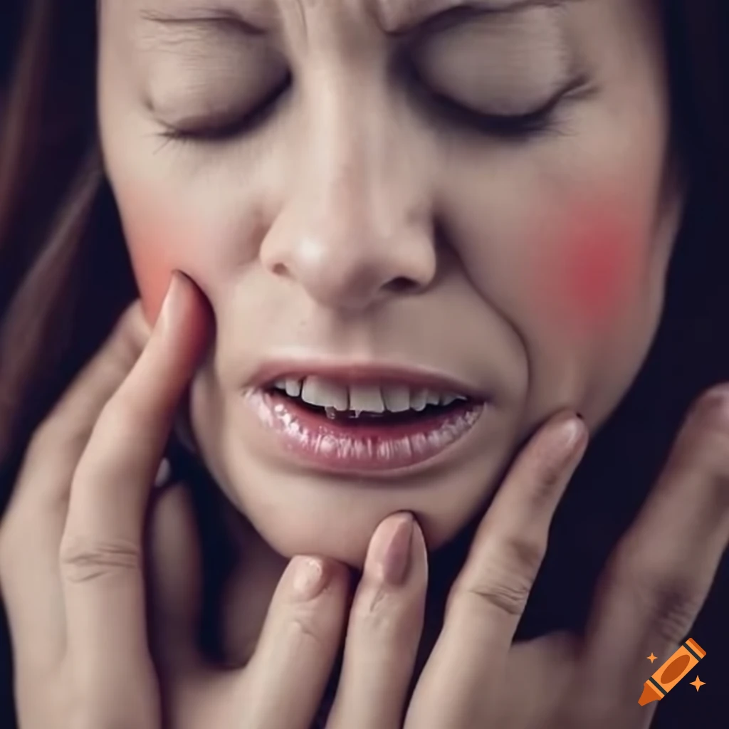 woman-sleeping-with-mouth-open-and-showing-moderate-pain-on-craiyon