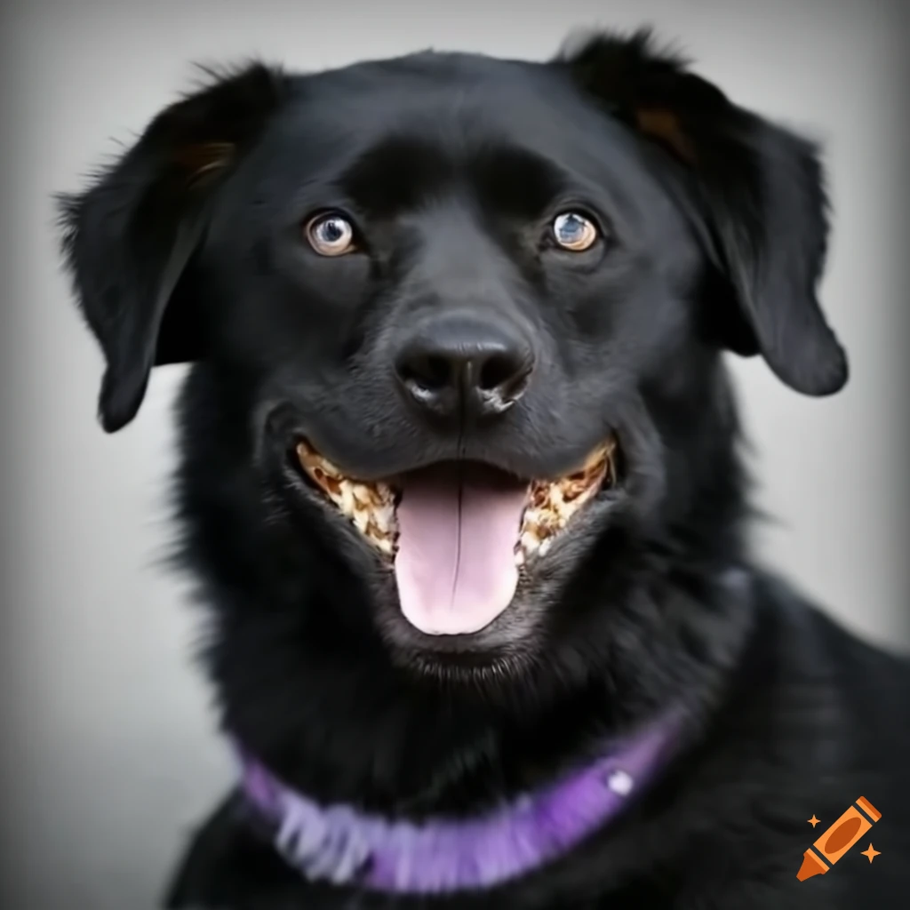 Emotional black dog in high definition on Craiyon