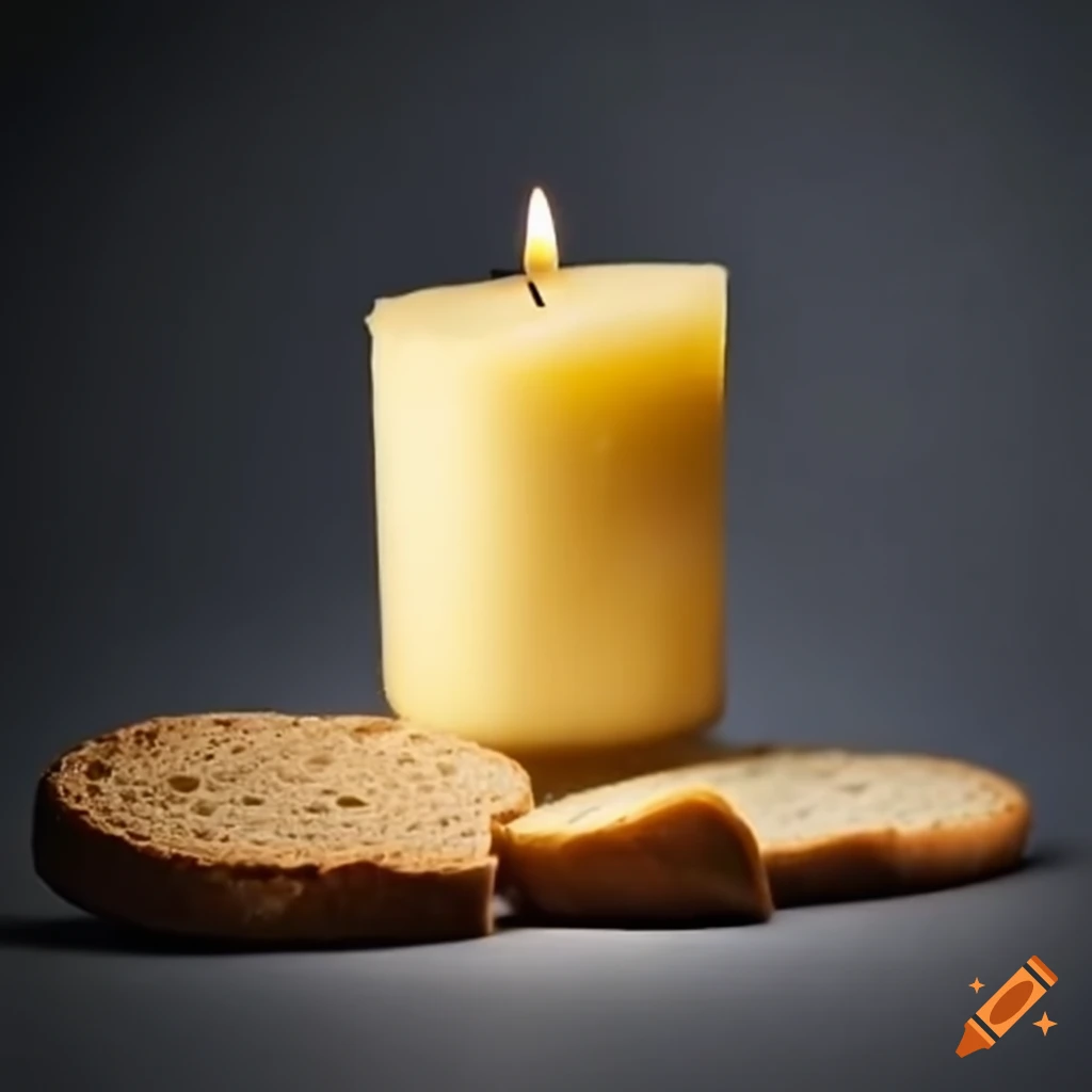 Butter candle surrounded by a ring of bread on Craiyon