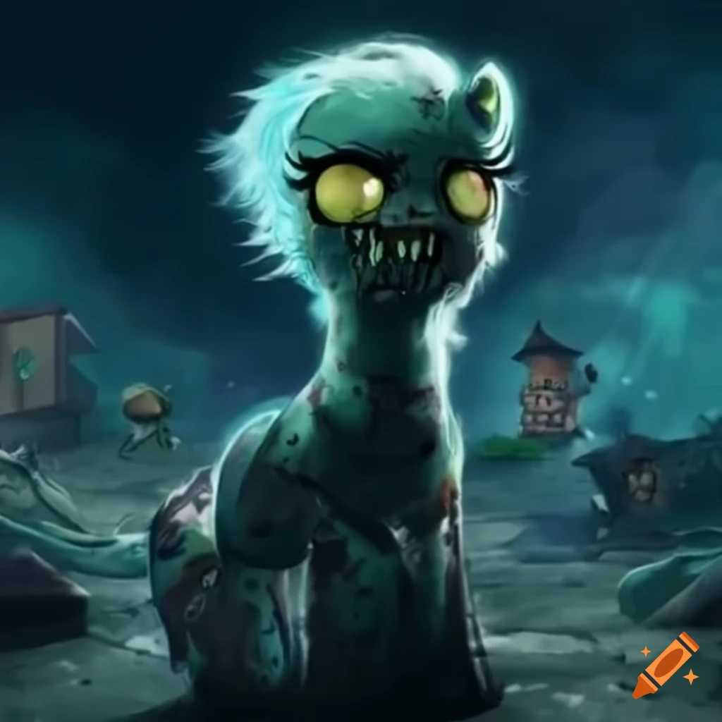 Postapocalyptic version of my little pony with zombies on Craiyon