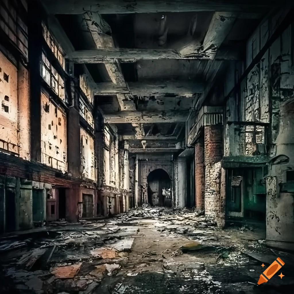 Detailed photograph of an abandoned factory
