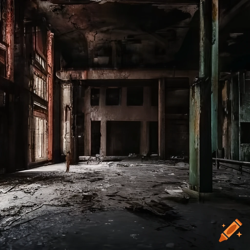 Detailed photograph of an abandoned factory