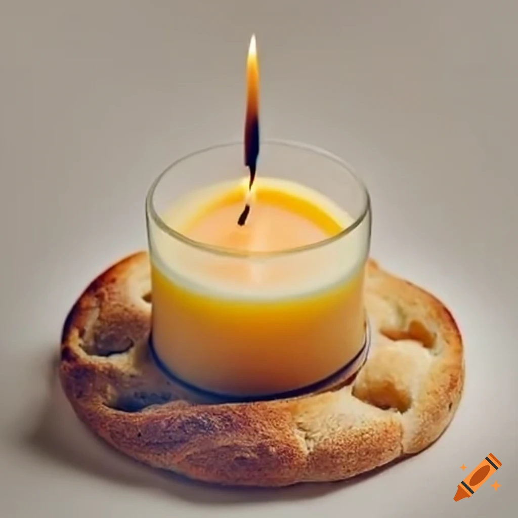 Butter candle surrounded by a ring of bread on Craiyon