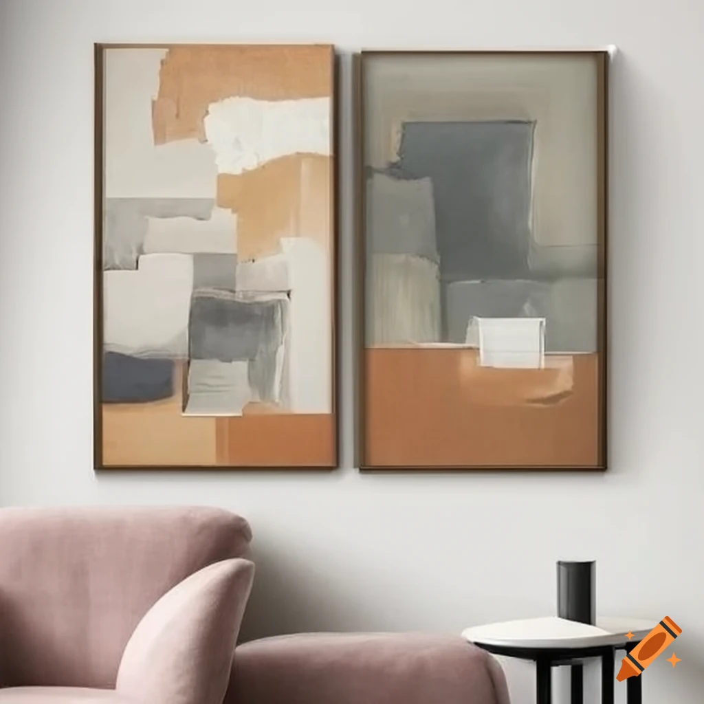 Gallery wall with 6 large McGee style artworks