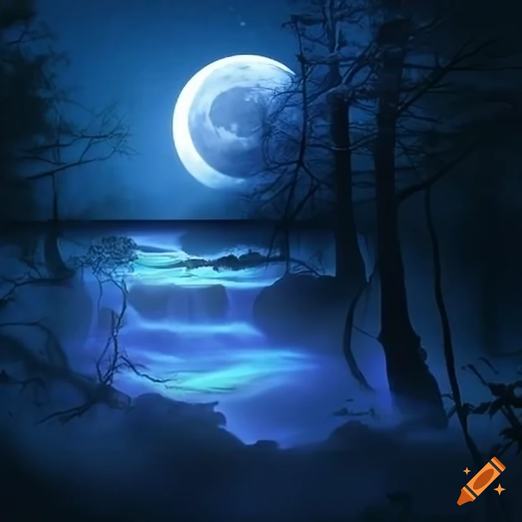 Labrador with enchanting moonlight patterns and dynamic shadows