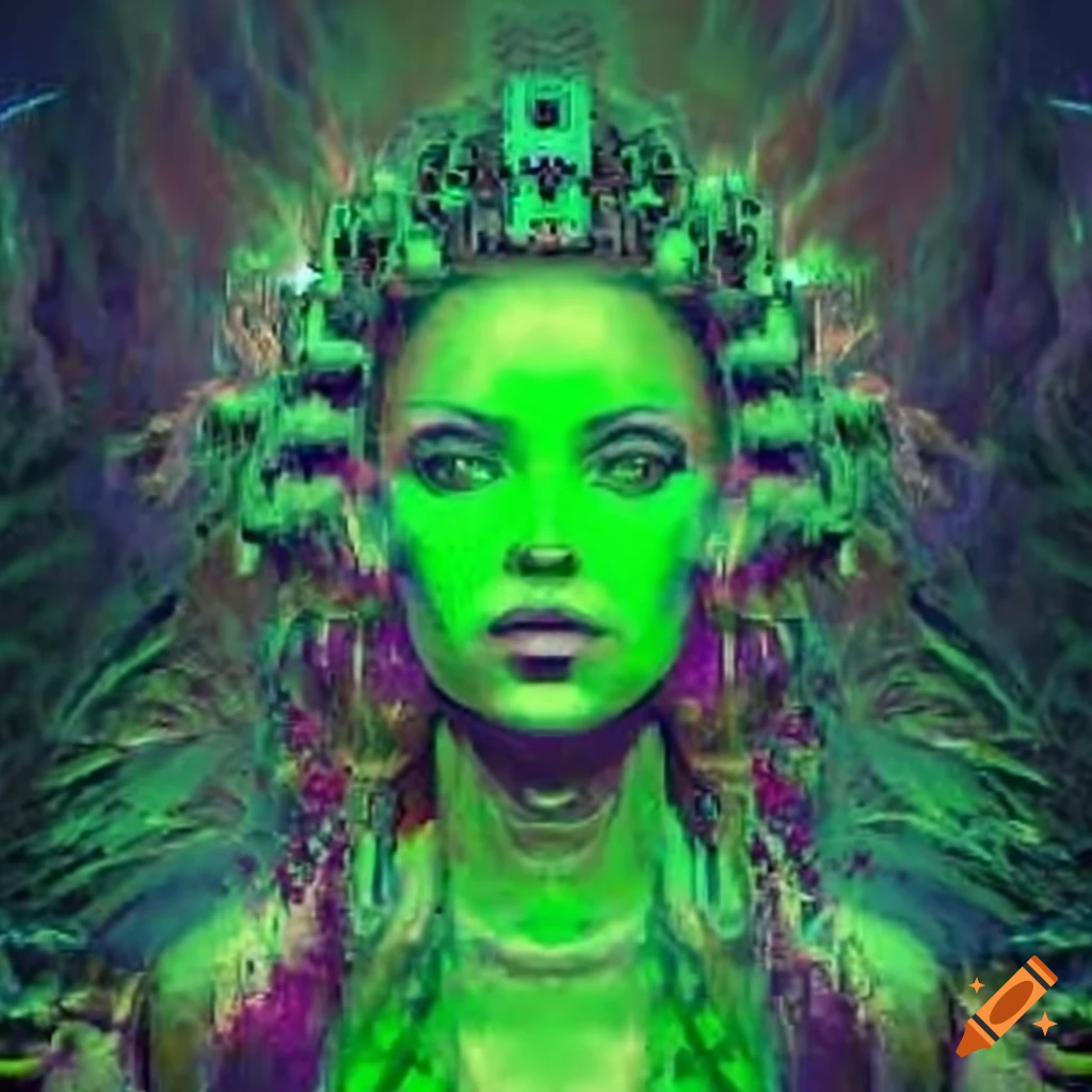 SoundCloud header image for psy trance and hard techno DJ with green color theme