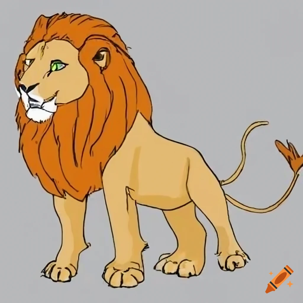 Brush painting ink draw isolated lion Royalty Free Vector