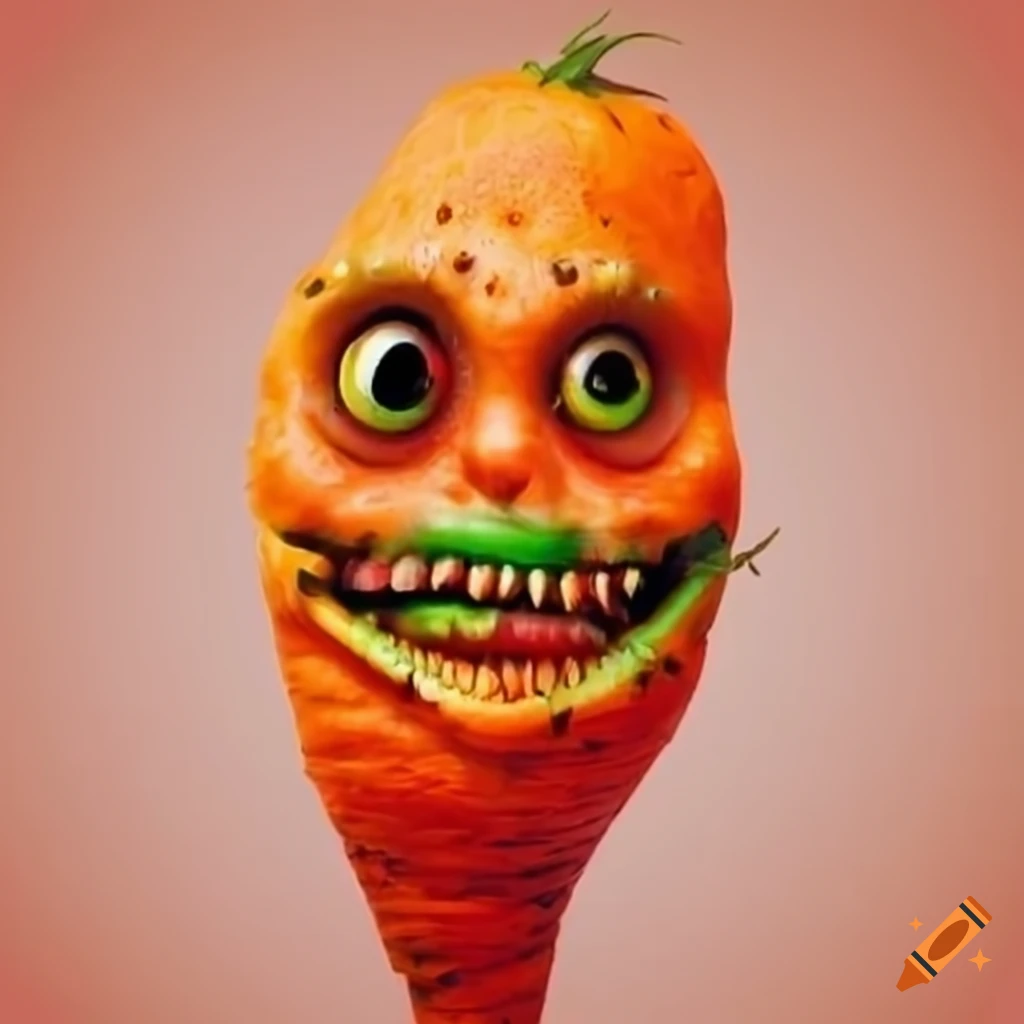 Anthropomorphized carrot artwork on Craiyon