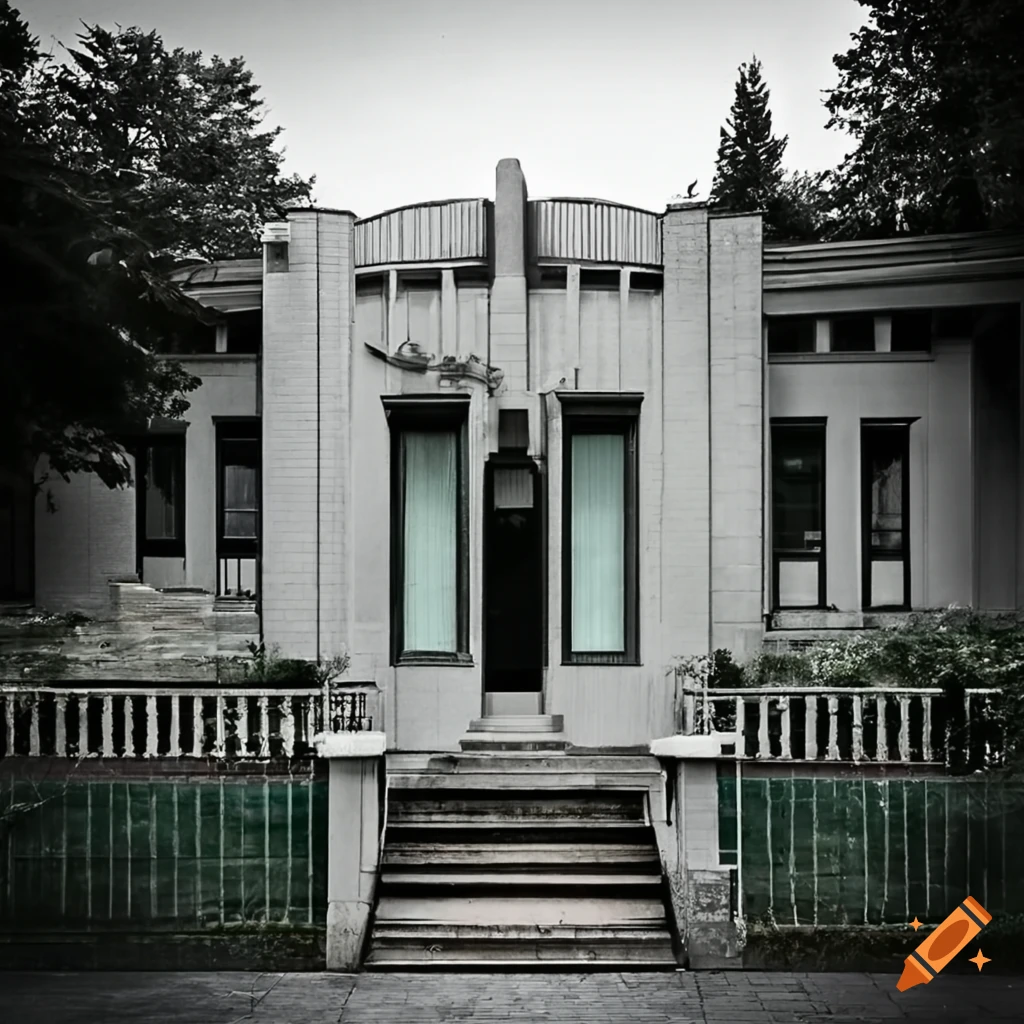 Canadian art deco house exterior on Craiyon