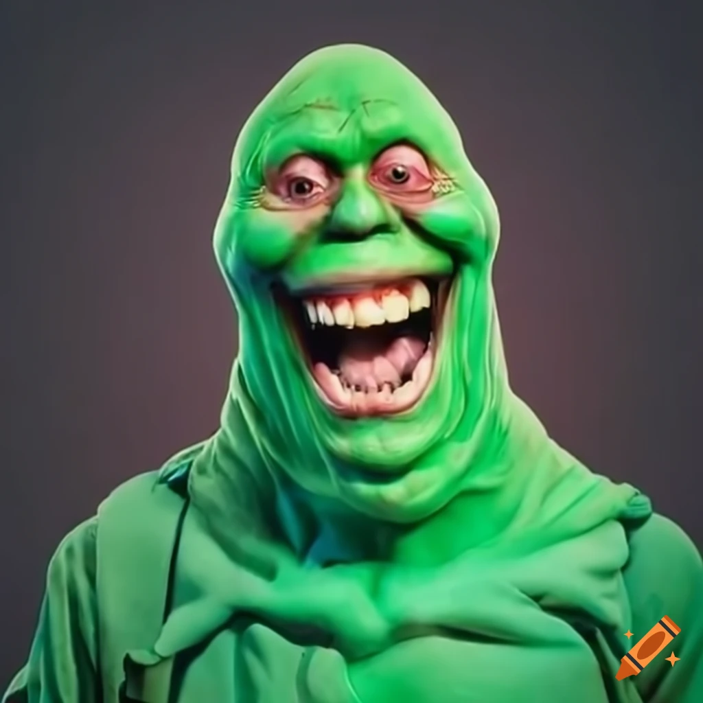 Koolaid man dressed as slimer from ghostbusters on Craiyon