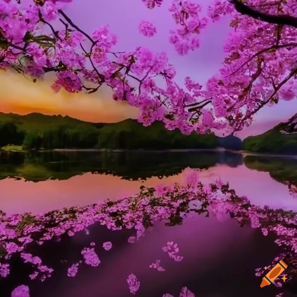 Japanese Cherry Trees by Saltwater Lake