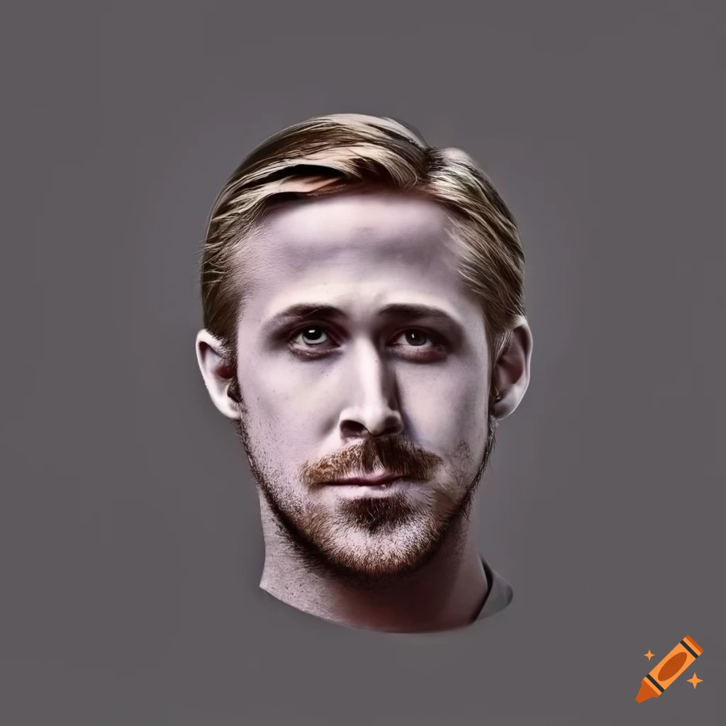 Minimalistic ryan gosling face logo on black background with shades of ...