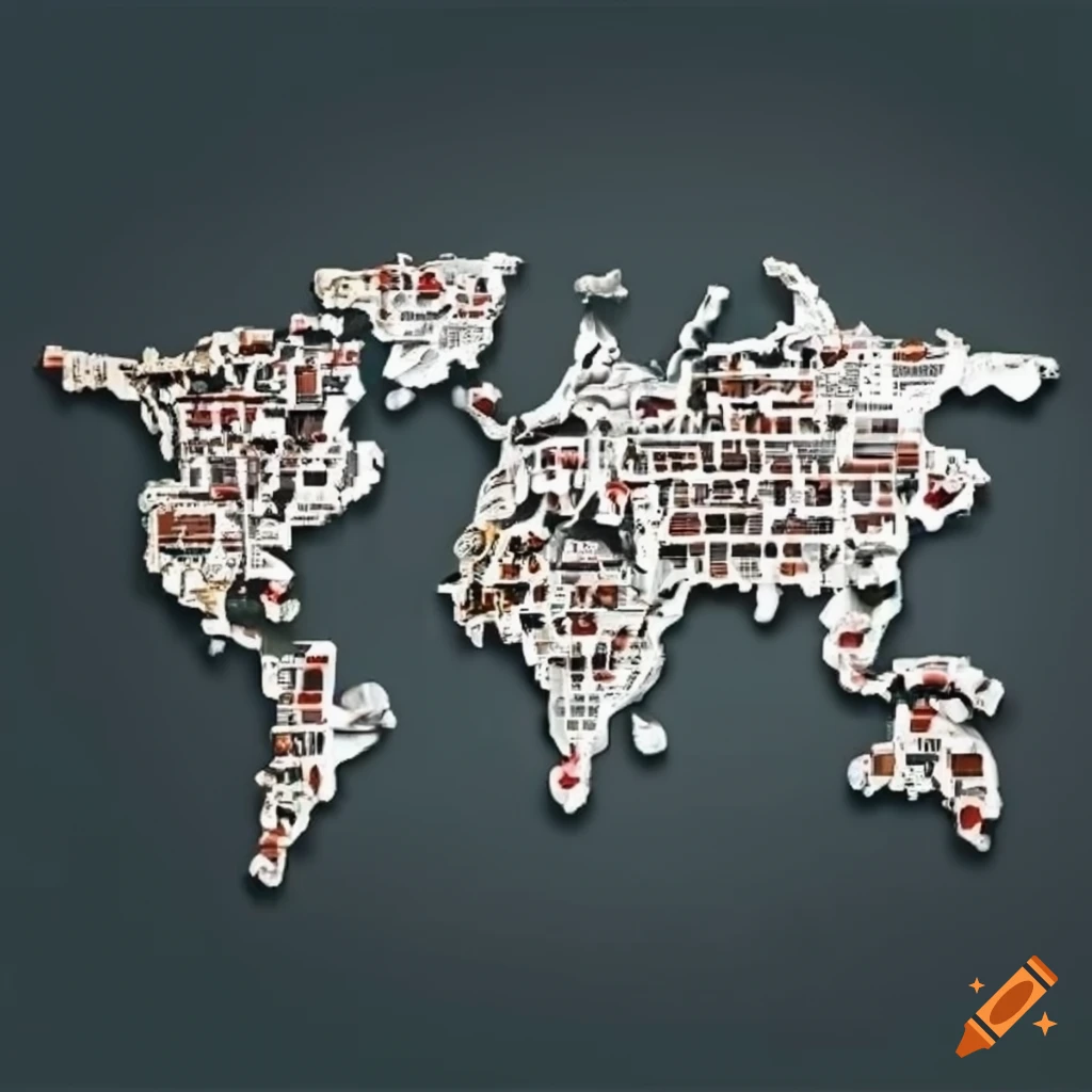 World map made of medical devices for clinical trials