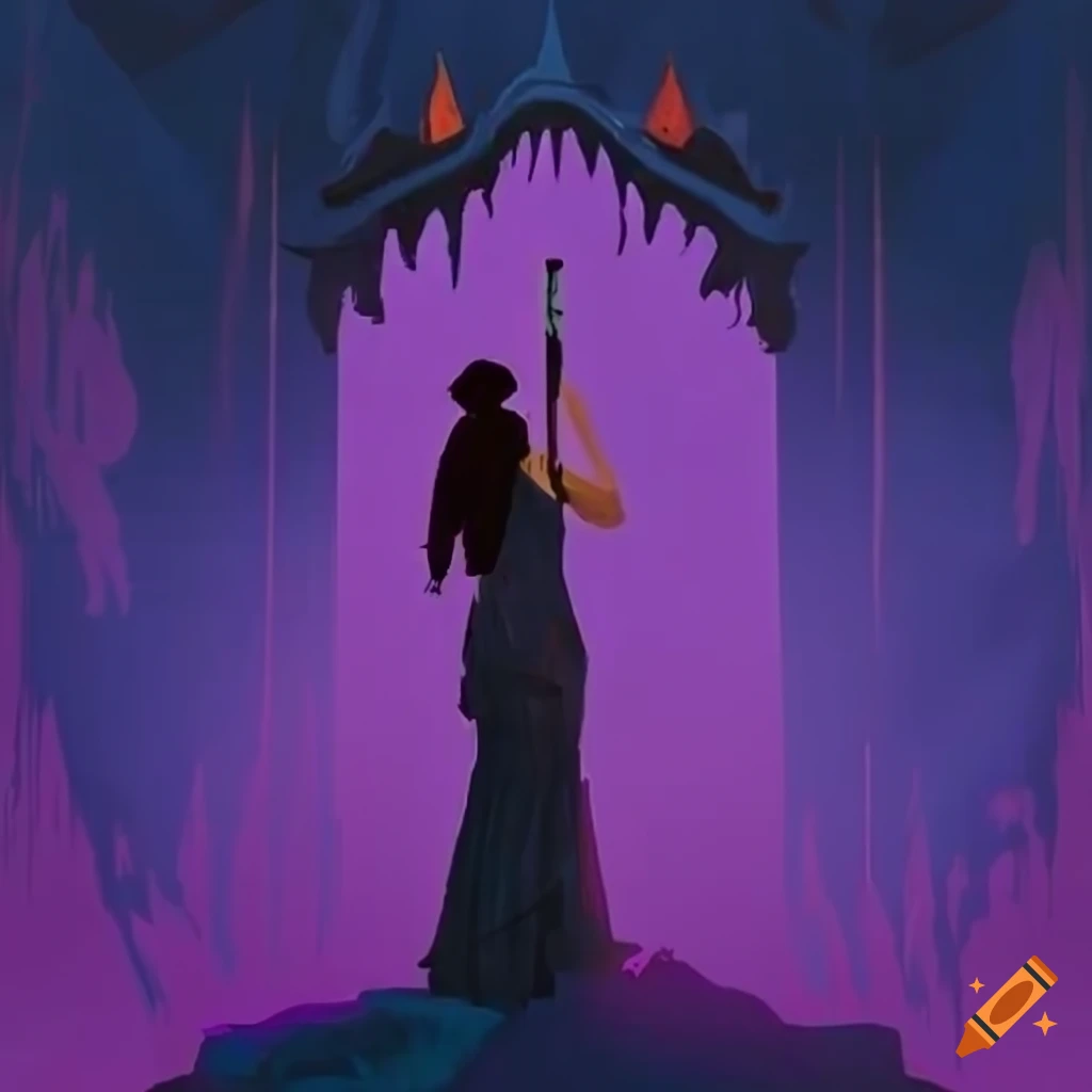 Poster for Eurydice's Descent modern opera with Eurydice at the gates of Hades