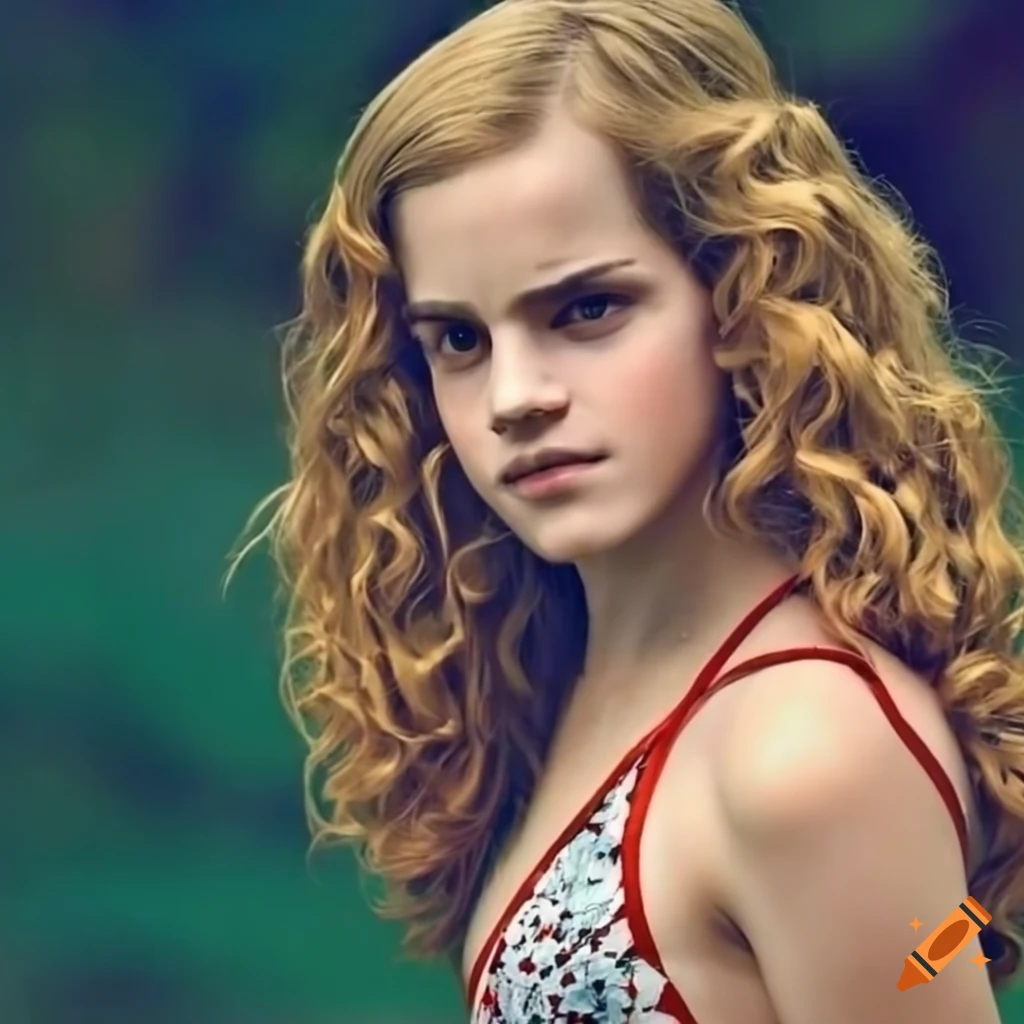 Hermione wearing a one piece swimsuit on Craiyon