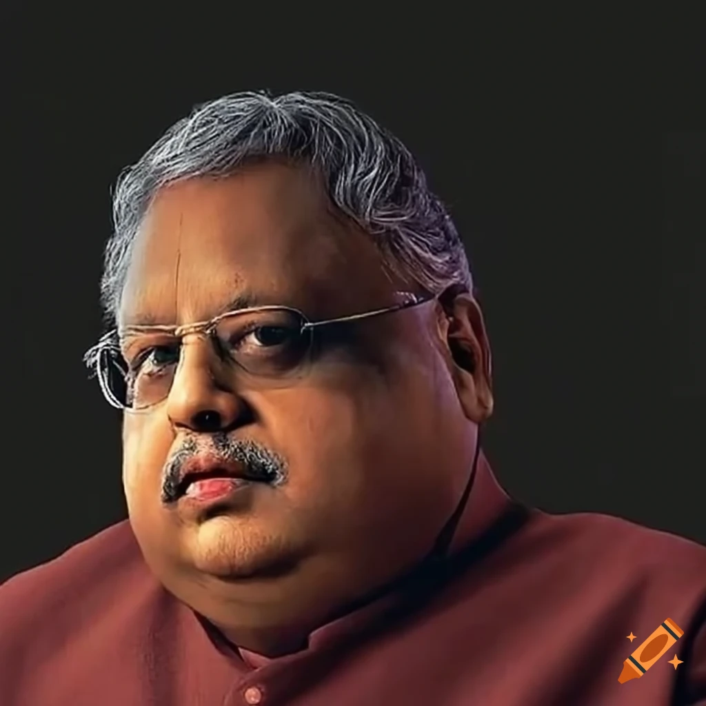 Artistic rendering of rakesh jhunjhunwala as the 'big bull' of the
