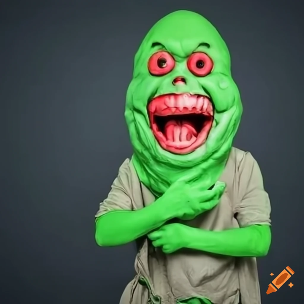 Koolaid man dressed as slimer from ghostbusters on Craiyon