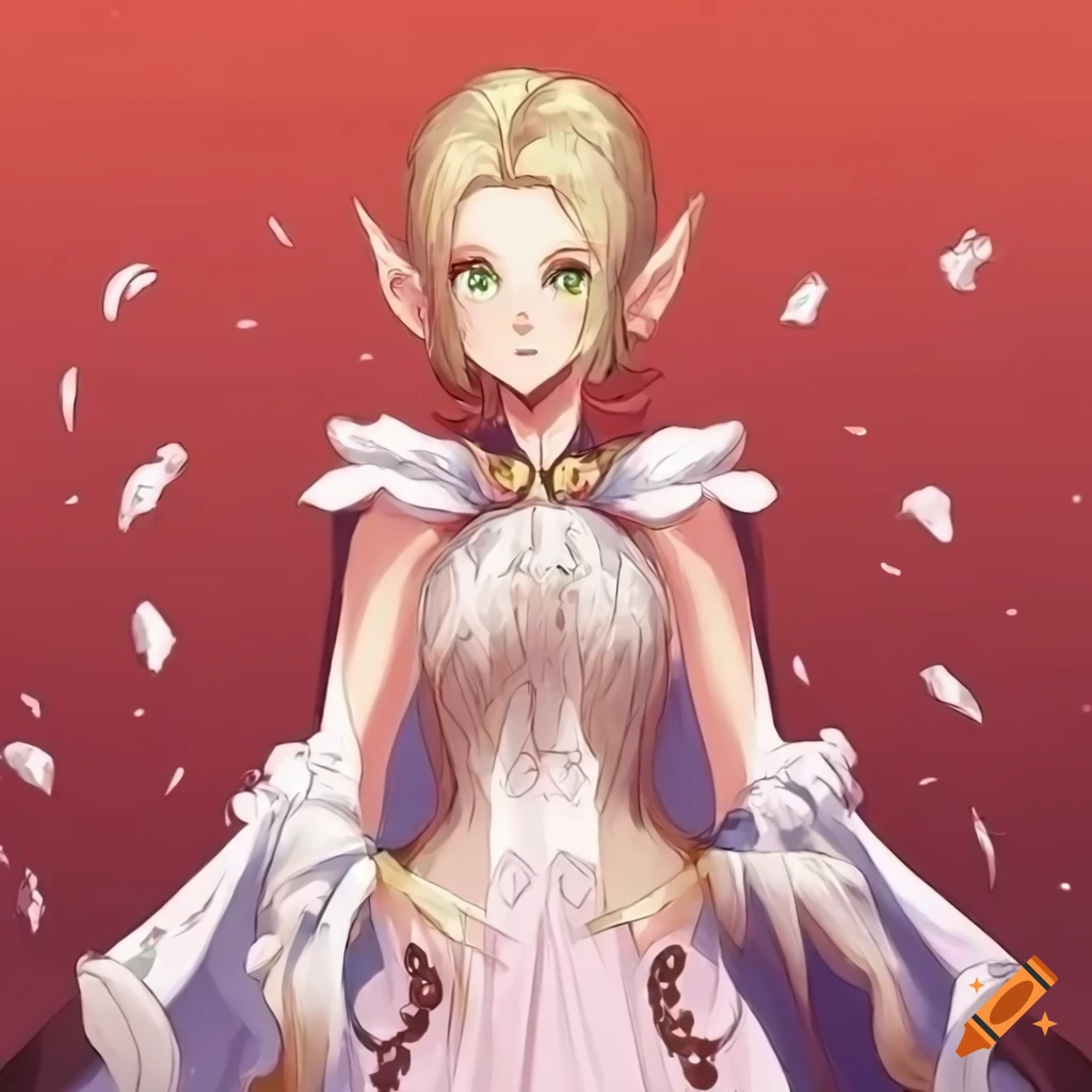 Full body view of a nanny, mother, princess, half human, half dragon