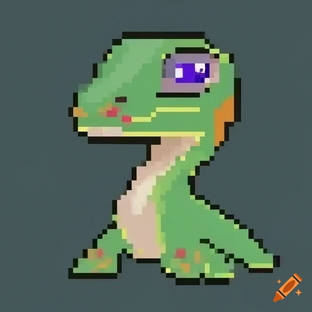 Lizard face wearing a coat in cute and detailed pixel art