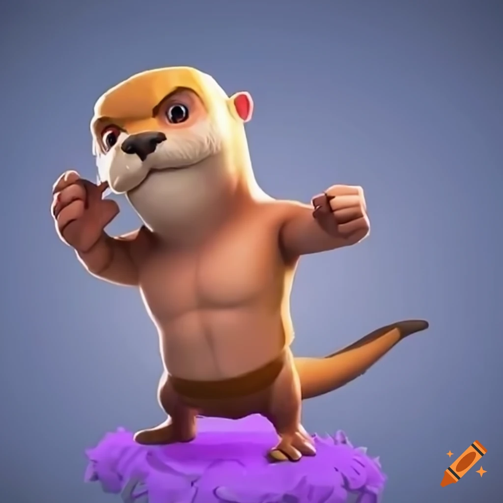 Otter playing Clash of Clans game