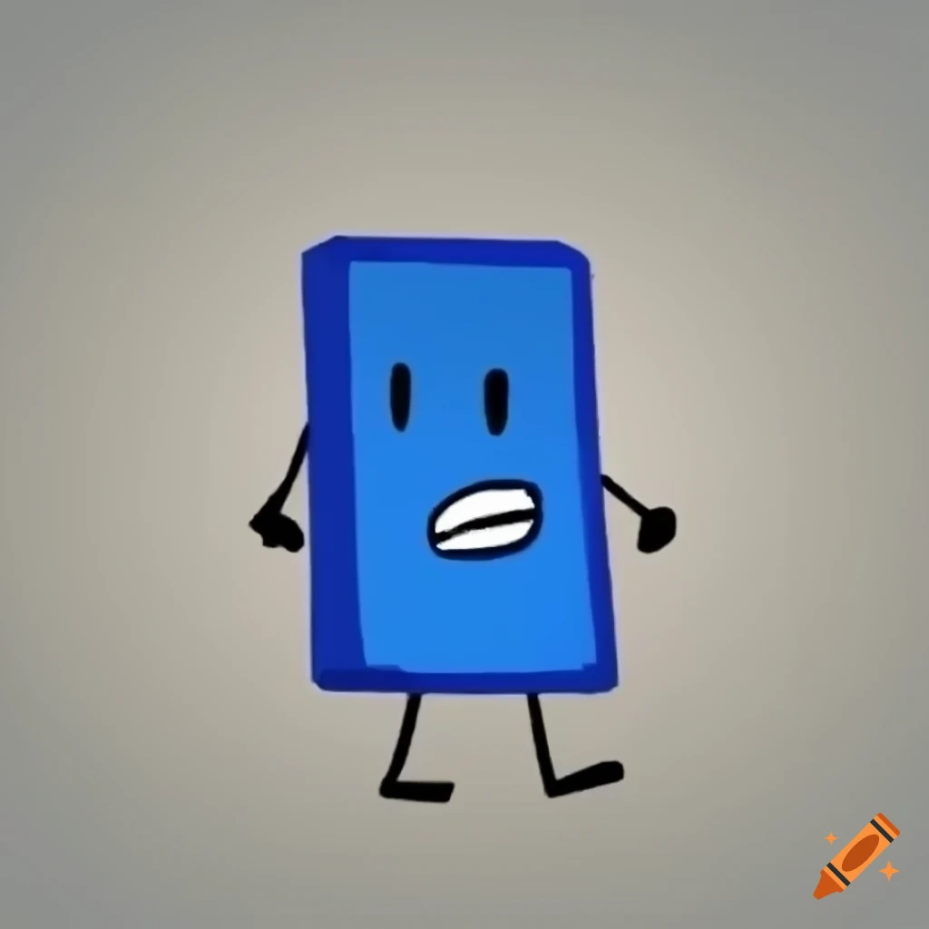 Blue eraser character from bfdi on Craiyon