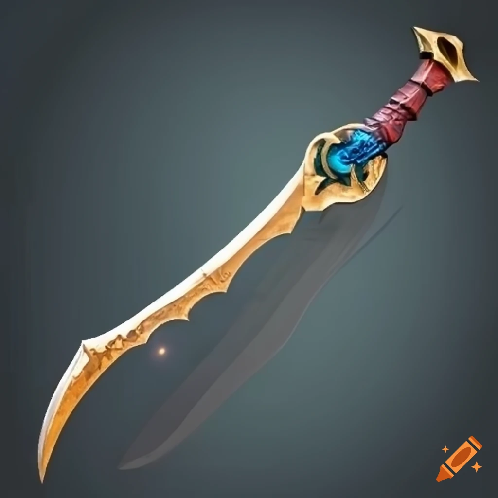 Mythic curved sword on Craiyon