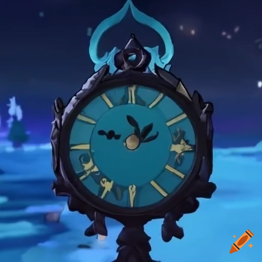 Lyneystyle clock inspired by genshin impact on Craiyon