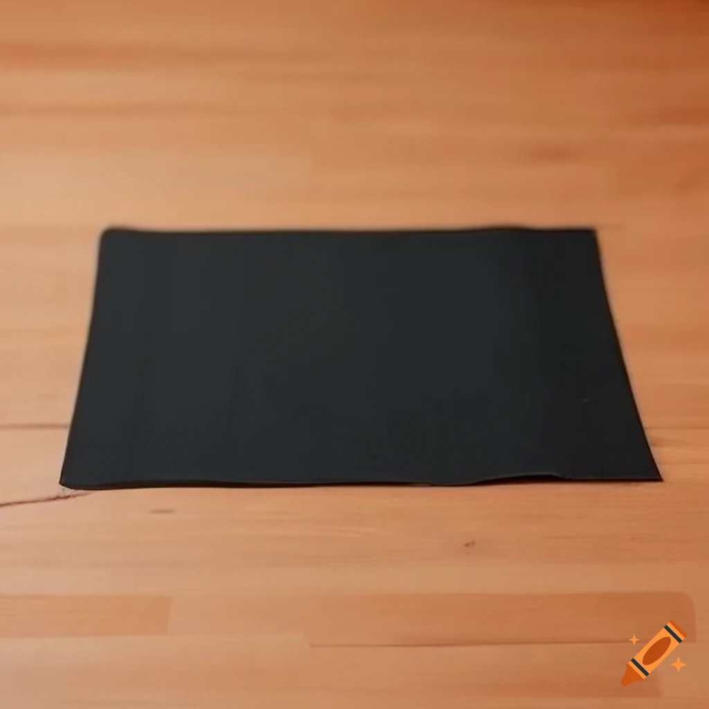 Black yoga mat with circle clips on Craiyon