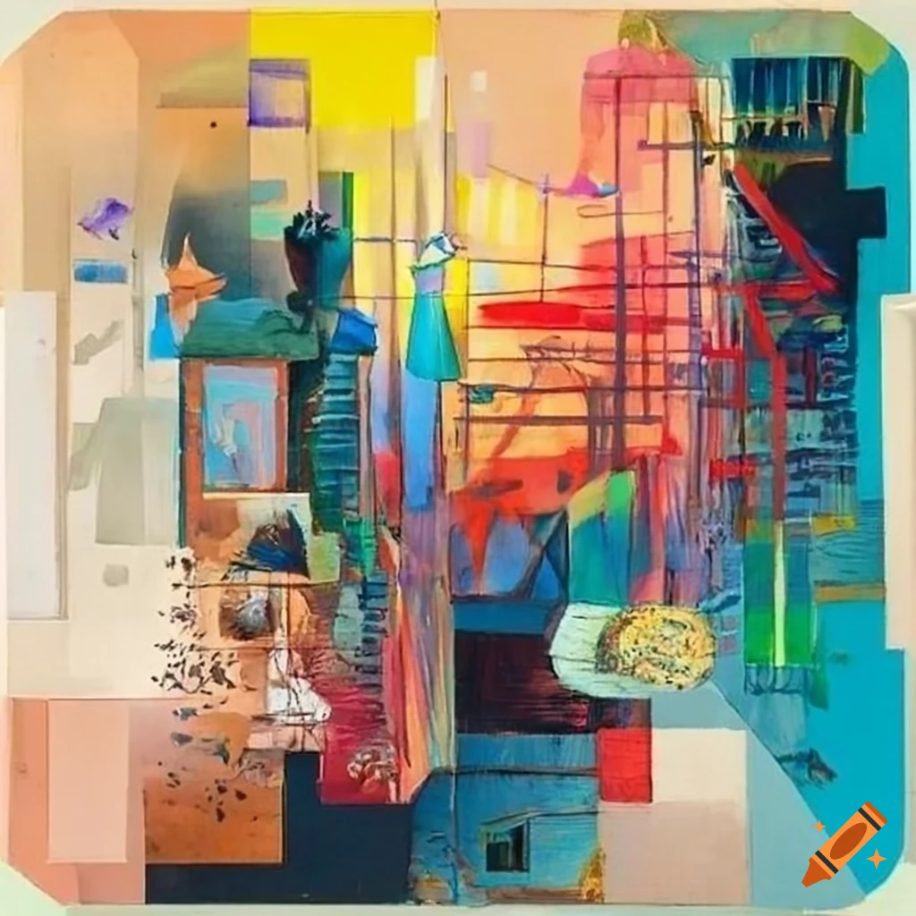 Collage of painting, sculpture, and architecture on Craiyon