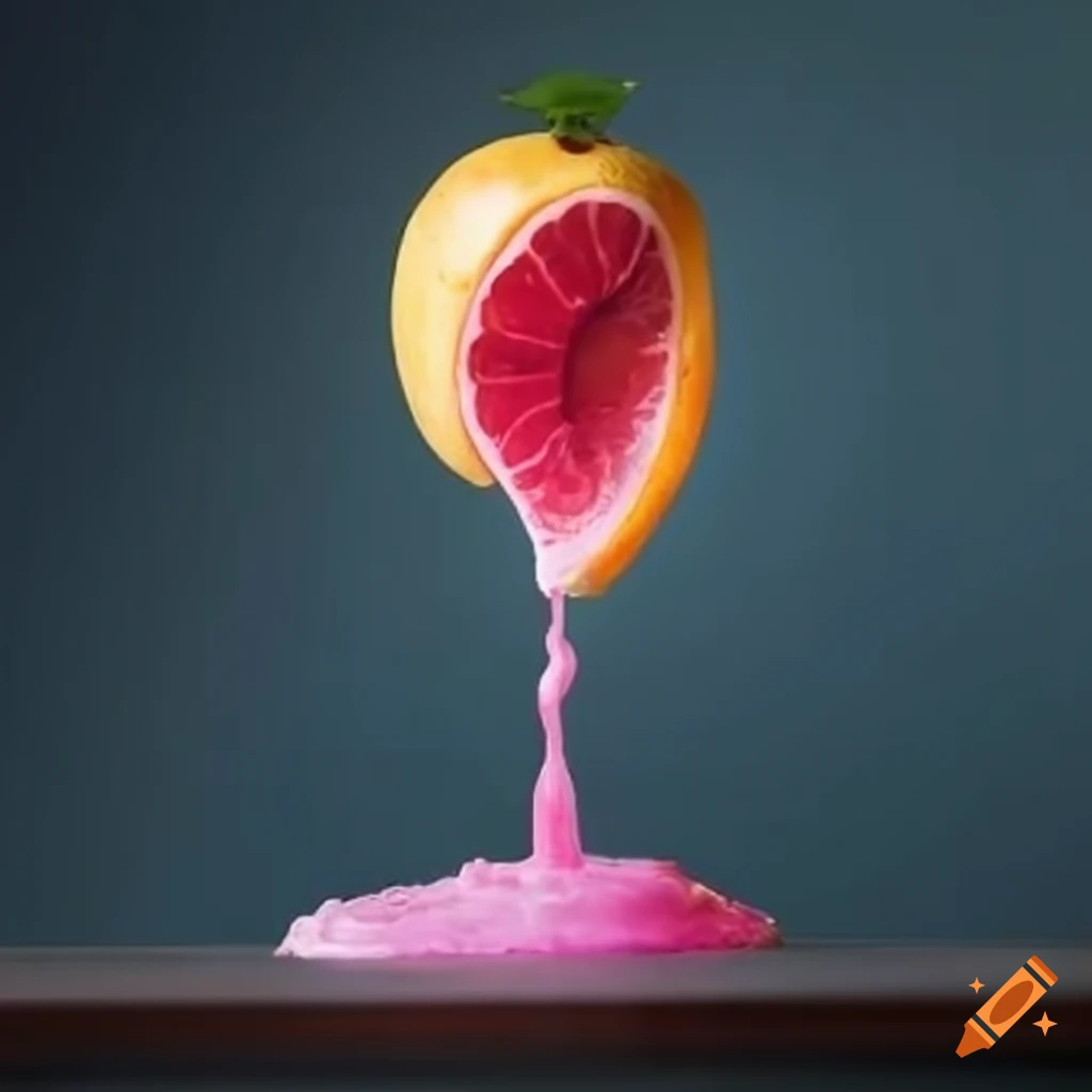 Squeezing fruit from a tube of glue onto a table