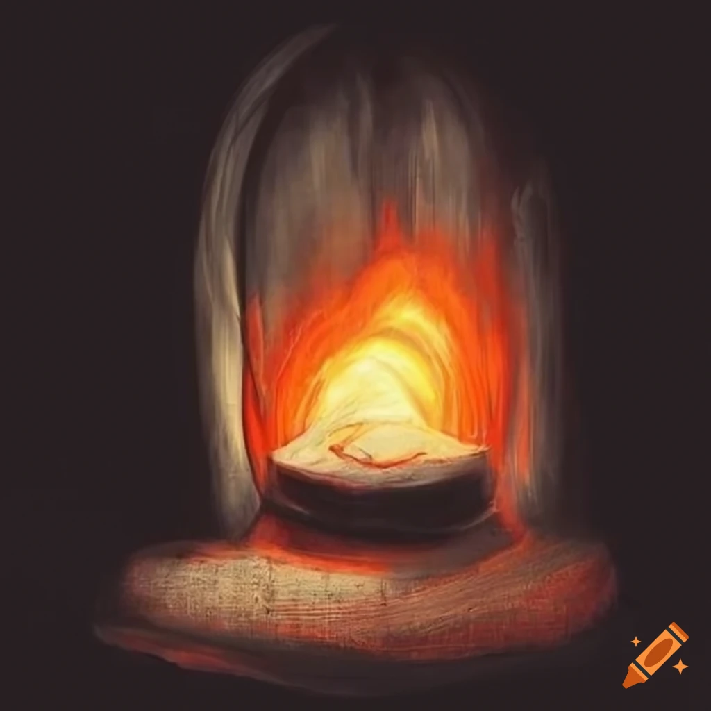 Furnace pencil drawing in black and white on Craiyon