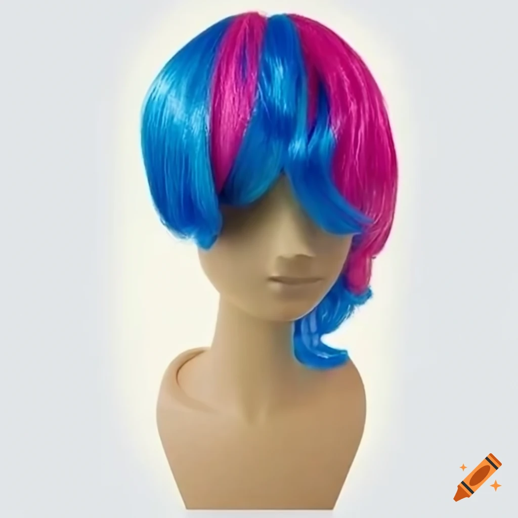 Colorful crazy wig on a mannequin