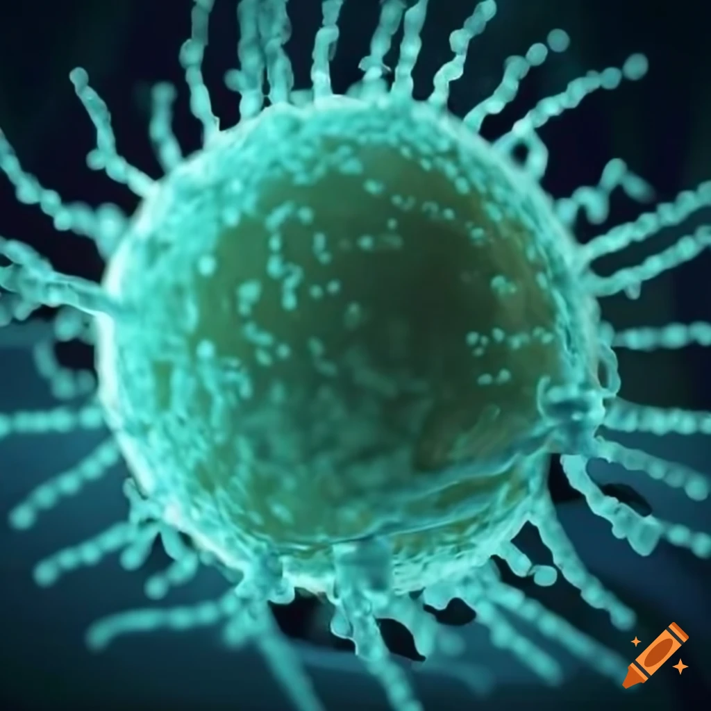 Bacteria battling a virus on Craiyon