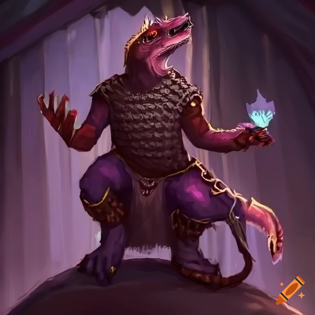 Kobold cleric worshipping the trickster god in chainmail shirt
