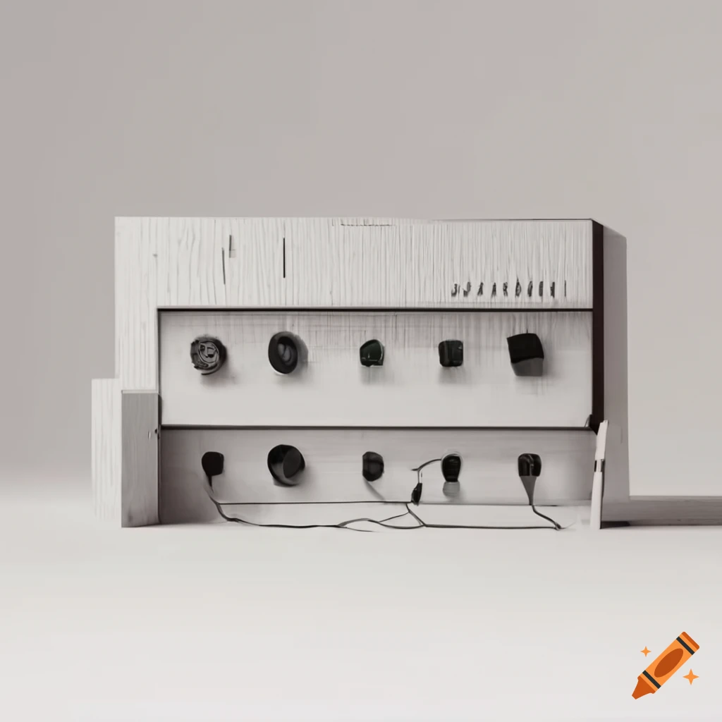 Minimalistic lodge made of modular synthesizers