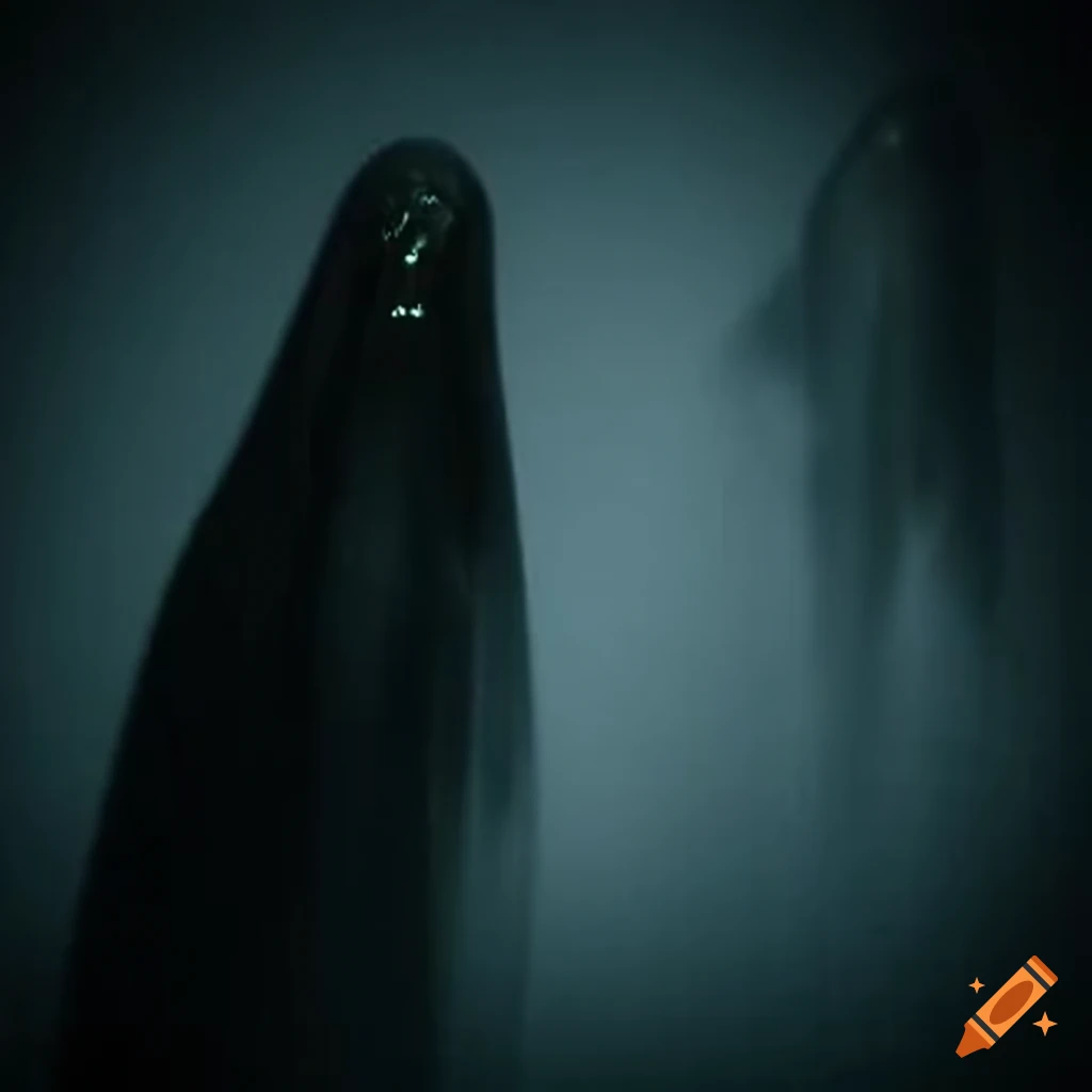 Transparent soul manifesting in a haunted house