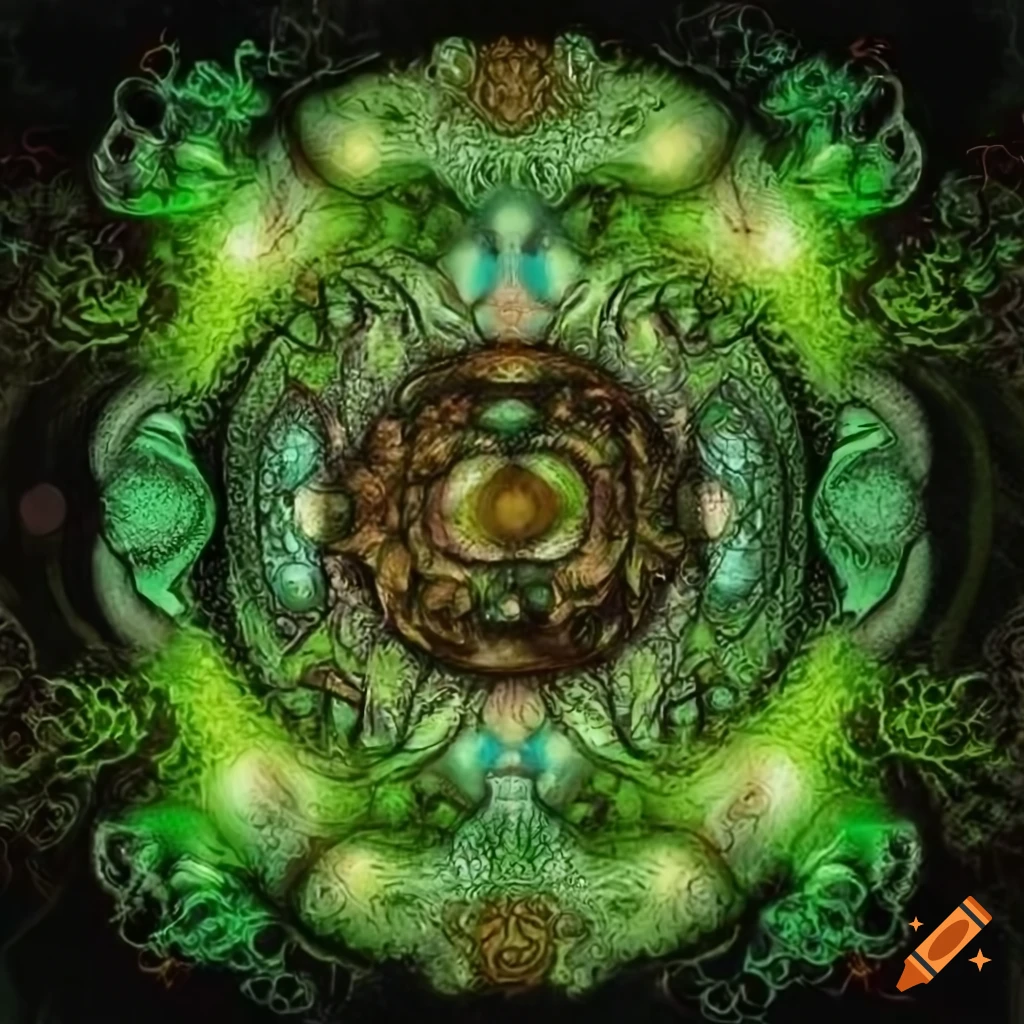 Green lush abundant Earth in an esoteric art style