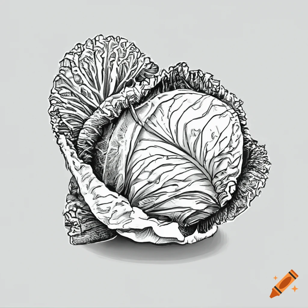 Cabbage Pencil Drawing On White Background Royalty Free SVG, Cliparts,  Vectors, and Stock Illustration. Image 13879830.