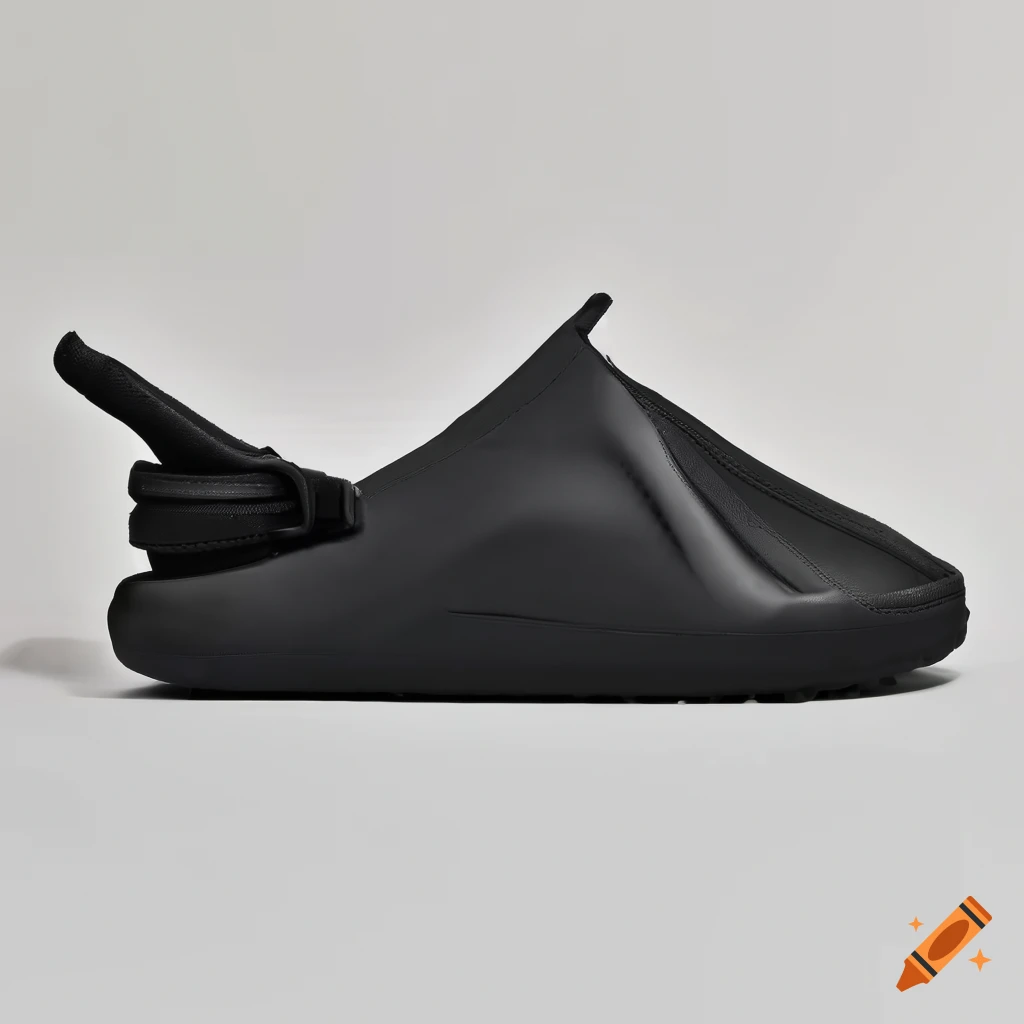 Side view of futuristic yeezy adidas ski boot slip on on Craiyon