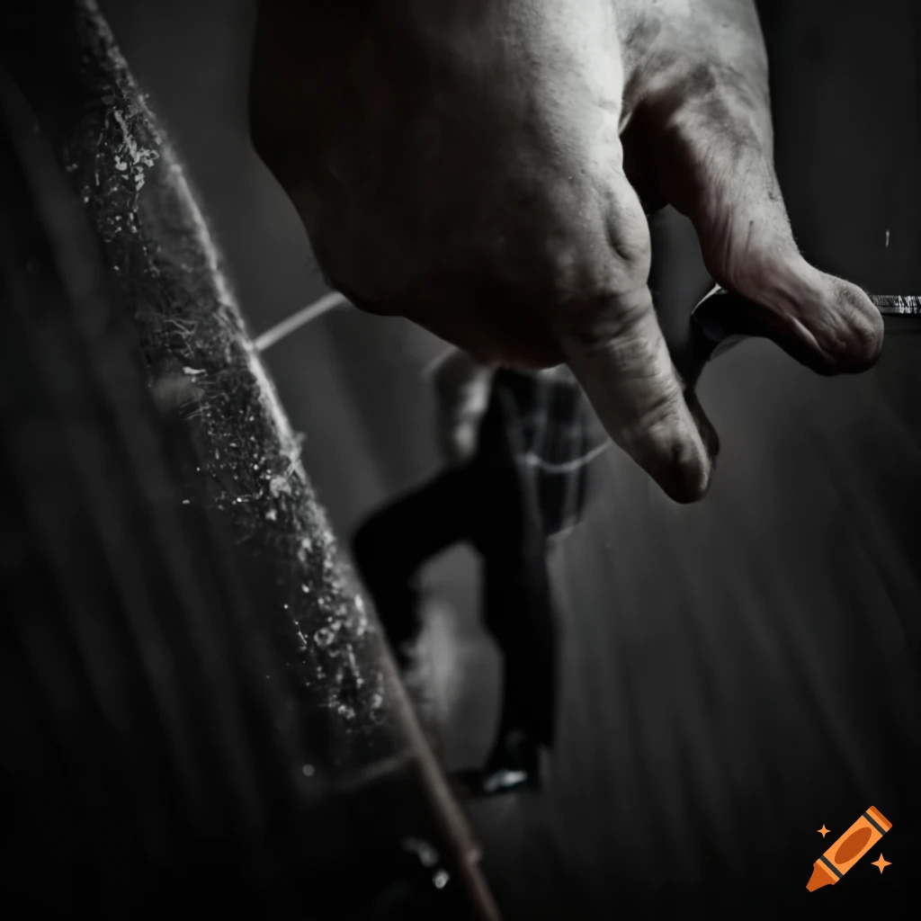 Man shovelling in a chaotic motion