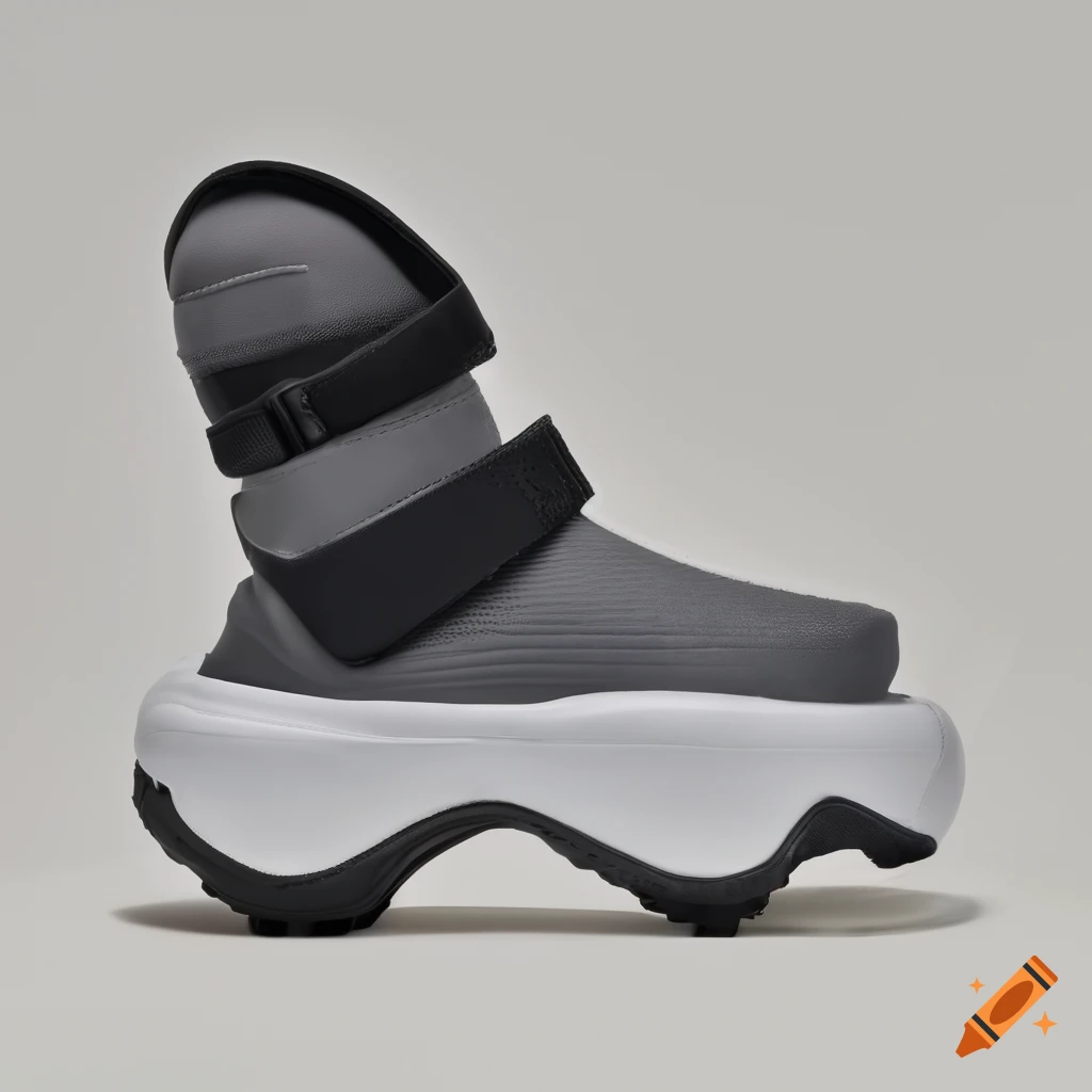 Side view of futuristic adidas ski boot slip on on Craiyon